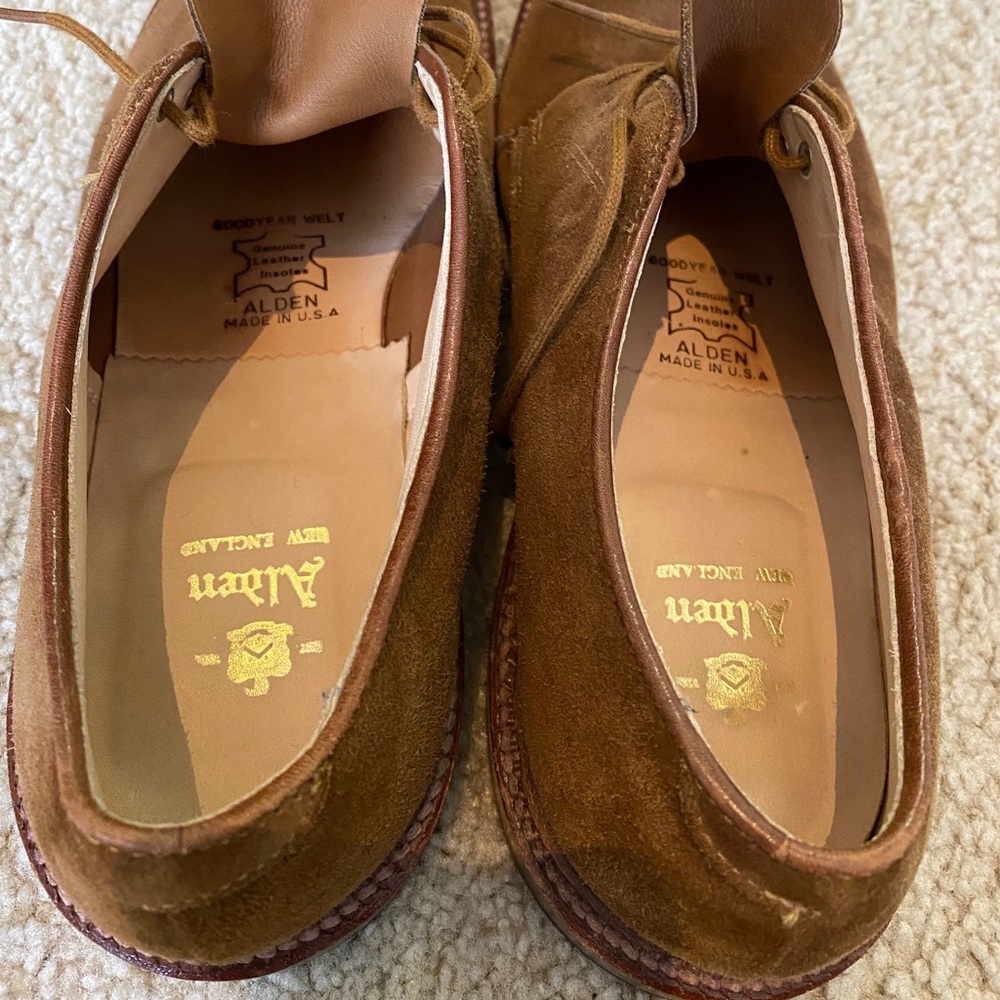 Alden Unlined Plain Toe Blucher
Snuff Suede - Picture 7 of 8